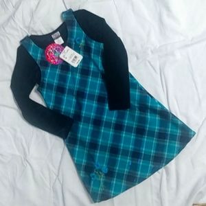 NWT, Vintage, Zoey Girl Size 6X Navy and Turquoise 2 Piece Casual Dress